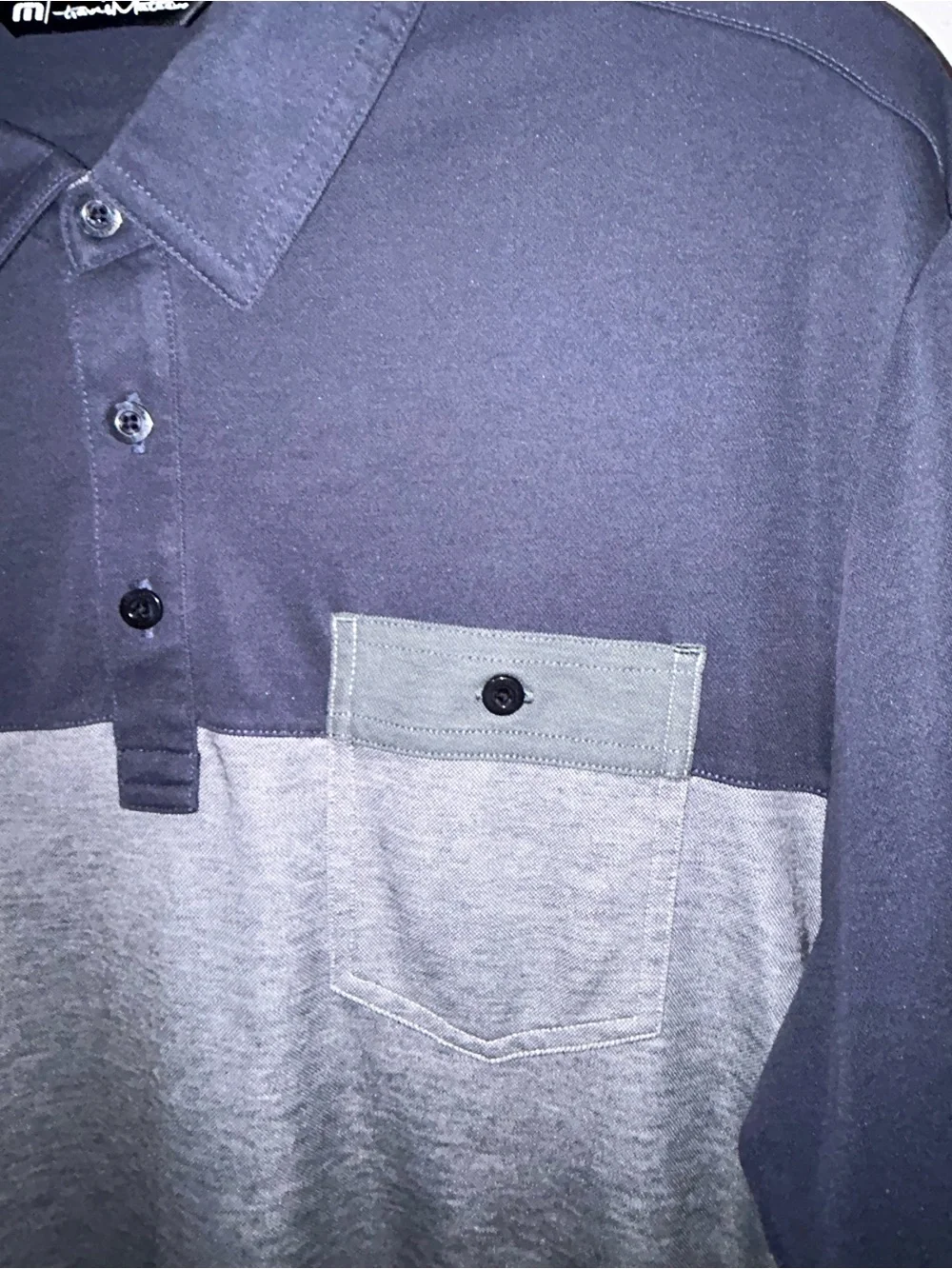 Travis Mathew Two-Tone Polo Shirt men’s size M - Picture 3 of 7